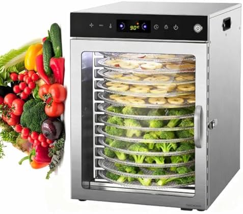 🌿 Commercial Stainless Steel Food Dehydrator – 6 Tray Premium Drying Machine for Fruits, Vegetables & Herbs 🍎🥕