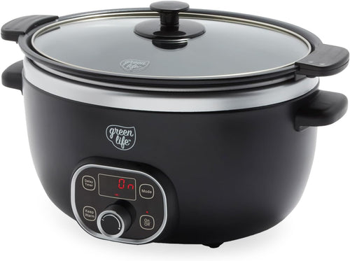🍲 Extra-Large 6QT Ceramic Slow Cooker – Healthy & Easy Family Meals 🏡