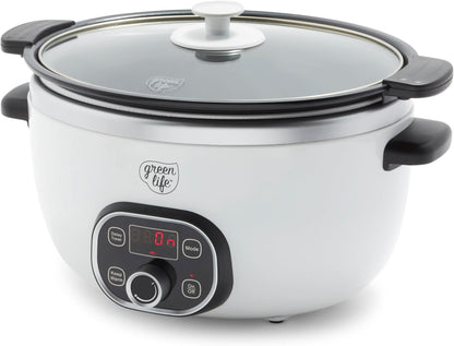 🍲 Extra-Large 6QT Ceramic Slow Cooker – Healthy & Easy Family Meals 🏡