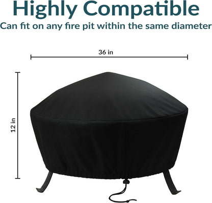 🔥 Heavy-Duty Round Fire Pit Cover – Protect Your Outdoor Fire Pit Year-Round 🌦️