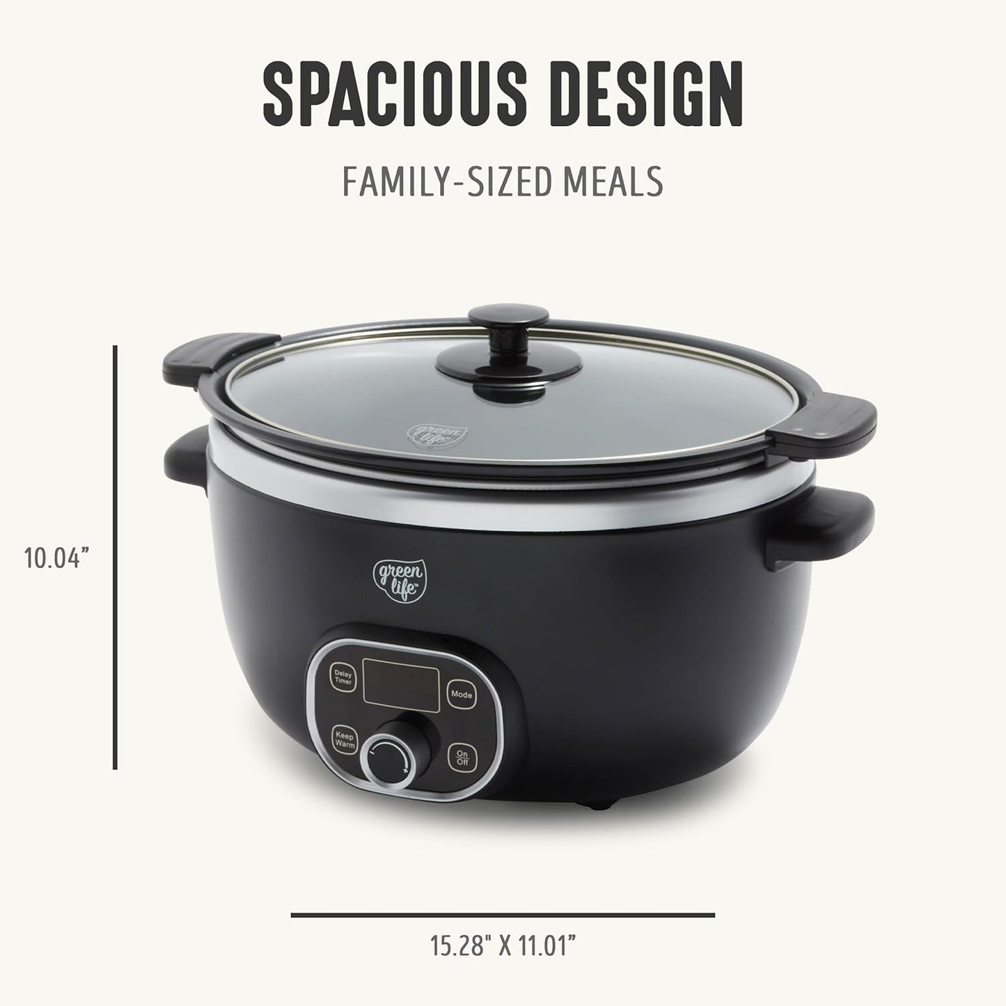🍲 Extra-Large 6QT Ceramic Slow Cooker – Healthy & Easy Family Meals 🏡