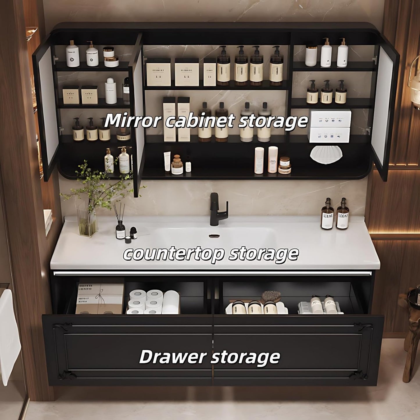 🛁 Modern 40" Single Bathroom Vanity with Storage 🌿✨ – Sleek & Stylish Upgrade for Your Bathroom