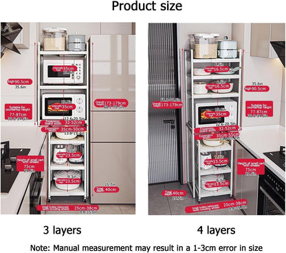 🏡 Adjustable Kitchen Storage Cart – Maximize Your Counter Space & Organize with Ease 🍴