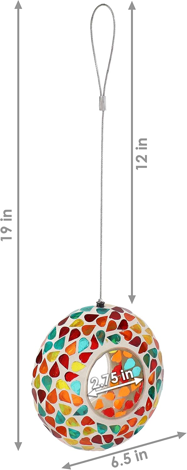 🐦 Colorful Mosaic Bird Feeder – Brighten Your Garden & Attract Birds 🌸