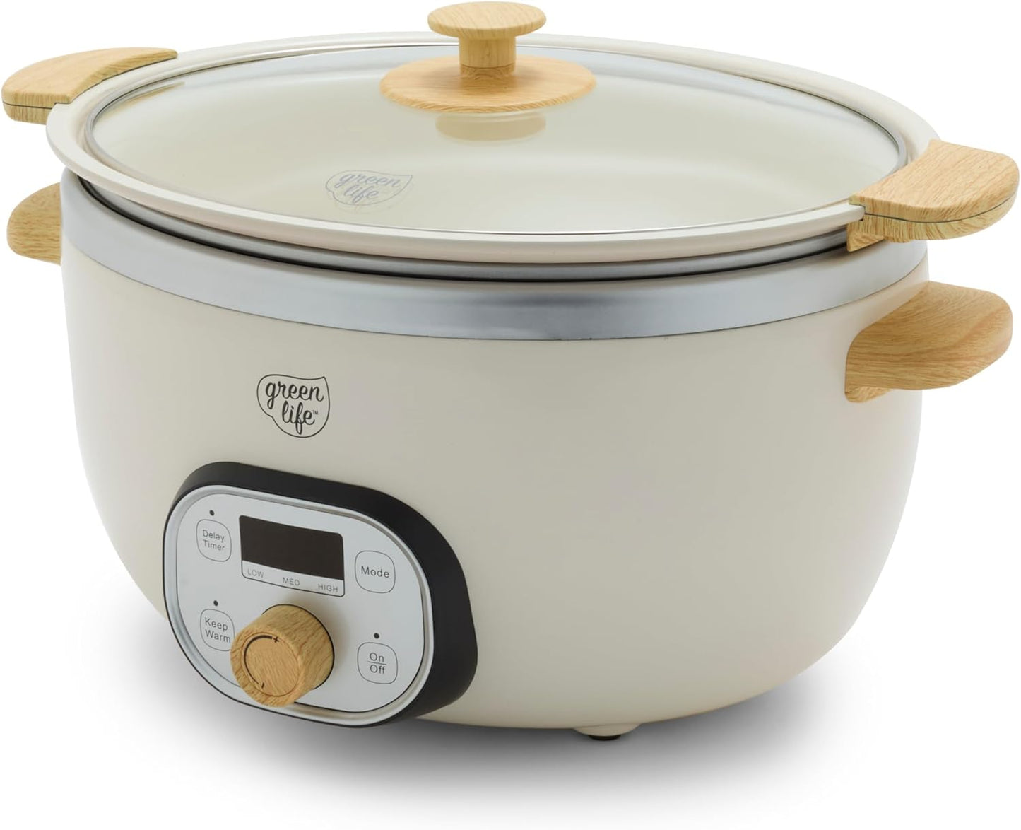 🍲 Extra-Large 6QT Ceramic Slow Cooker – Healthy & Easy Family Meals 🏡