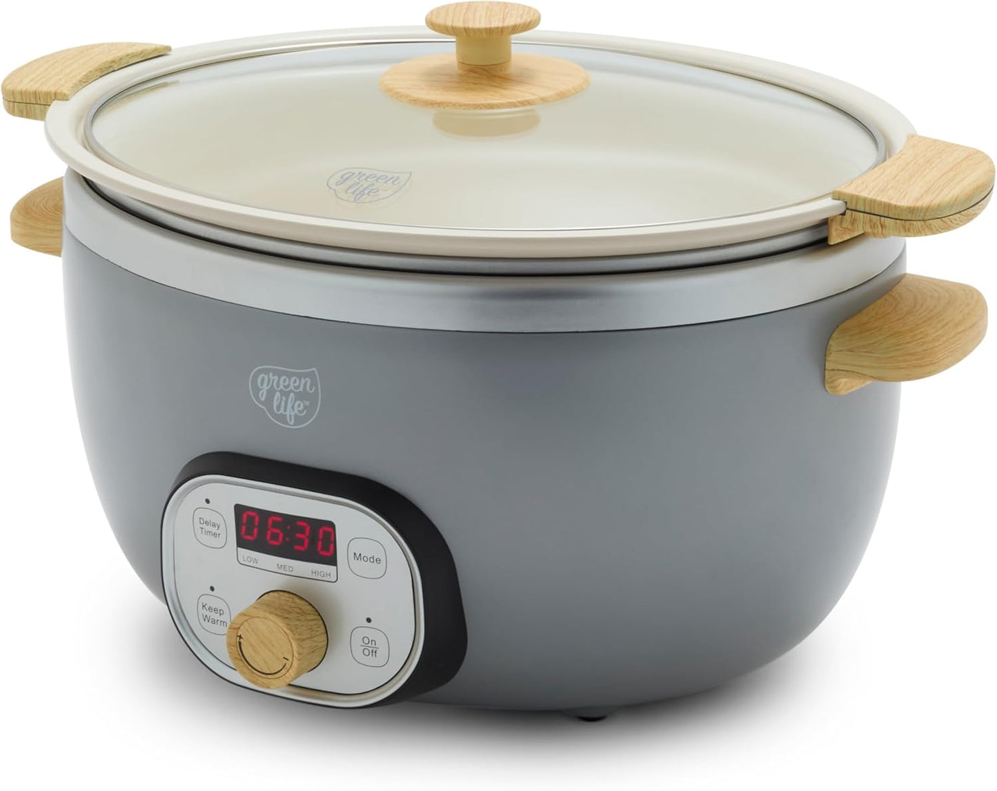 🍲 Extra-Large 6QT Ceramic Slow Cooker – Healthy & Easy Family Meals 🏡
