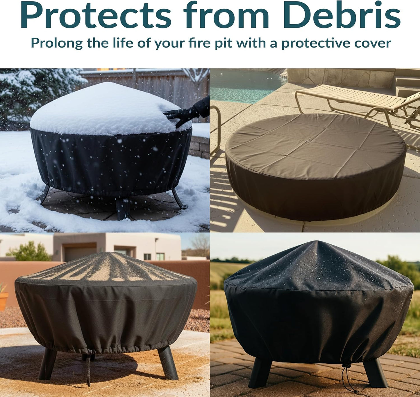 🔥 Heavy-Duty Round Fire Pit Cover – Protect Your Outdoor Fire Pit Year-Round 🌦️