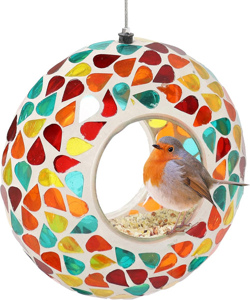 🐦 Colorful Mosaic Bird Feeder – Brighten Your Garden & Attract Birds 🌸