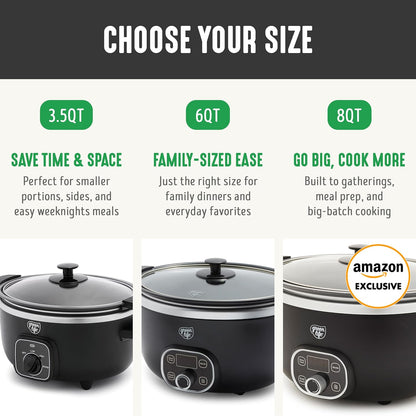 🍲 Extra-Large 6QT Ceramic Slow Cooker – Healthy & Easy Family Meals 🏡