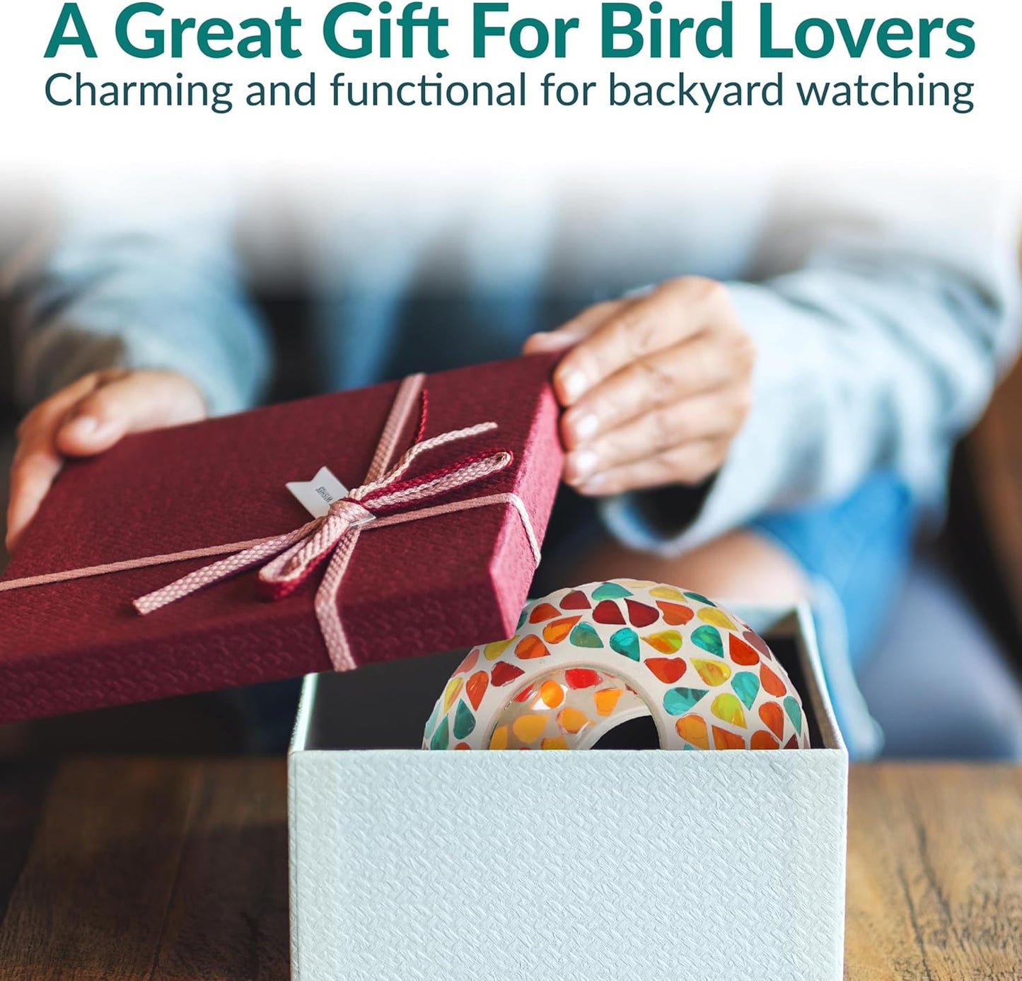 🐦 Colorful Mosaic Bird Feeder – Brighten Your Garden & Attract Birds 🌸
