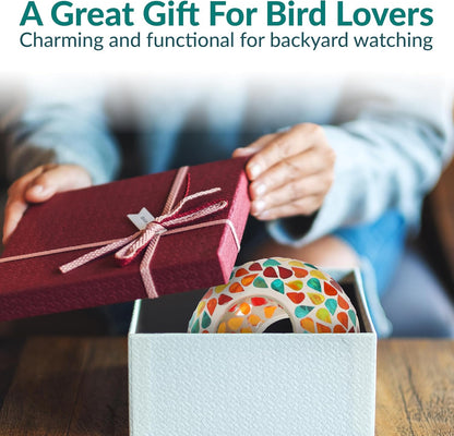 🐦 Colorful Mosaic Bird Feeder – Brighten Your Garden & Attract Birds 🌸