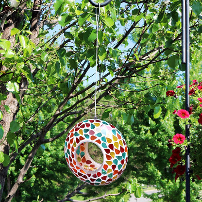 🐦 Colorful Mosaic Bird Feeder – Brighten Your Garden & Attract Birds 🌸